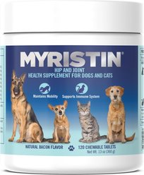 Myristin Hip & Joint Health Supplements for Dogs & Cats, 120 count