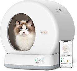 Meowant Smart WiFi Enabled Automatic Self-Cleaning Cat Litter Box, White