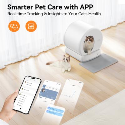 Show full view: Meowant Smart WiFi Enabled Automatic Self-Cleaning Cat Litter Box, White slide 2 of 10