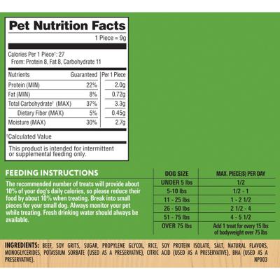 Show full view: Milo's Kitchen Beef Sausage Slices with Rice Dog Treats, 18-oz bag slide 10 of 13