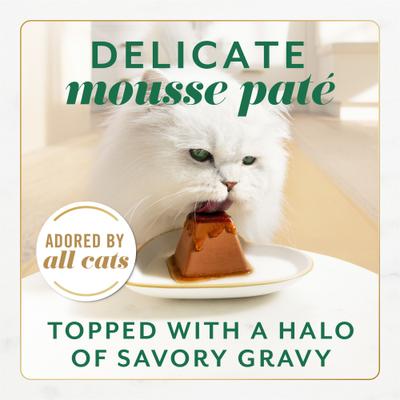 Show full view: Fancy Feast Gems Mousse Chicken & a Halo of Savory Gravy Pate Wet Cat Food, 2-oz tray, 16 count slide 4 of 11