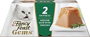 Fancy Feast Gems Mousse Chicken & a Halo of Savory Gravy Pate Wet Cat Food, 2-oz tray, 16 count
