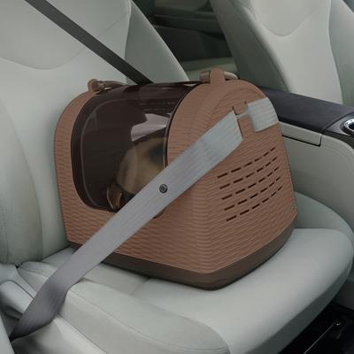 Show full view: Richell Faux Wicker Dog & Cat Carrier, Brown slide 5 of 6