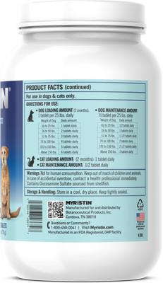 Show full view: Myristin Hip & Joint Health Supplements for Dogs & Cats, 240 count slide 4 of 4