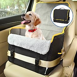 GOOPAWS Briefcase Shape Dog Booster Car Seat, Black