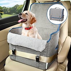 GOOPAWS Briefcase Shape Dog Booster Car Seat, Grey