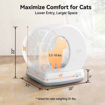 Show full view: Meowant Smart WiFi Enabled Automatic Self-Cleaning Cat Litter Box, White slide 8 of 10