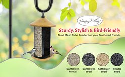 Happy Wings Dual Mesh Wild Bird Feeder, Gold slide 2 of 7