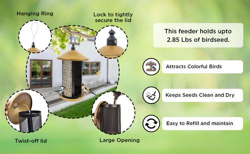 Show full view: Happy Wings Dual Mesh Wild Bird Feeder, Gold slide 7 of 8