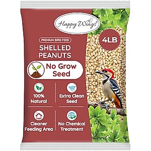 Happy Wings Shelled Peanuts Wild Bird Food, 4-lb bag