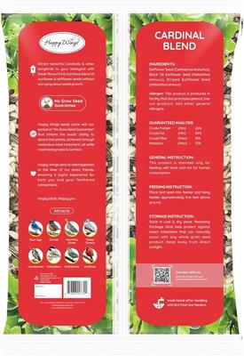 Show full view: Happy Wings Cardinal Blend Wild Bird Food, 4-lb bag slide 3 of 10