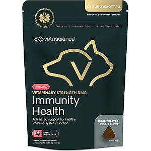 VetriScience Veterinary Strength DMG Immunity Health Chicken Flavored Supplement Chews for Cats & Dogs, 50 Count