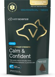 VetriScience Max Veterinary Strength Calm & Confident Chicken Flavored Supplement Chews Dogs & Cats, 45 Count