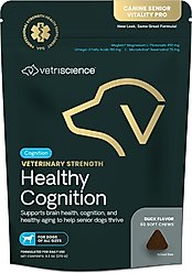 VetriScience Veterinary Strength Healthy Cognition Duck Flavored Supplement Chews for Dogs, 60 Count