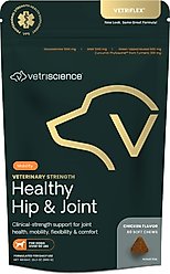 VetriScience Veterinary Strength Healthy Hip & Joint Chicken Flavored Supplement Chews for Large Dogs, 60 Count