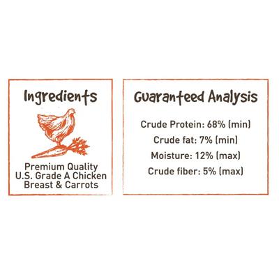 Show full view: Charlie's Doggie Bag Chicken & Carrot Sliders Dehydrated Dog Treats, 5-oz bag slide 7 of 7