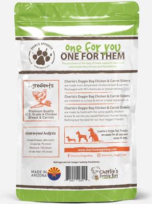 Show full view: Charlie's Doggie Bag Chicken & Carrot Sliders Dehydrated Dog Treats, 5-oz bag slide 5 of 7