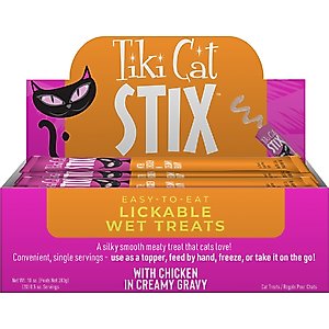 Tiki Cat Stix Chicken Grain-Free Lickable Cat Treats, 0.5-oz tube, 20 count