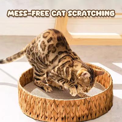 Show full view: Happy & Polly Handwoven Natural Grass Cat Bed, Scratcher slide 5 of 9
