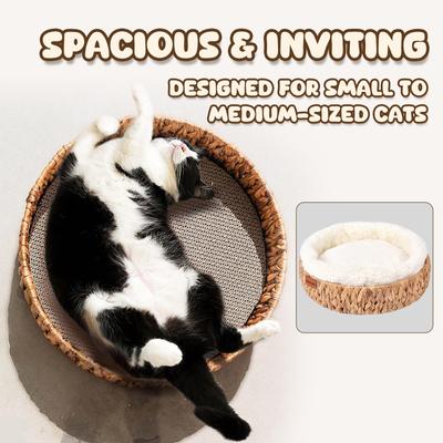 Show full view: Happy & Polly Handwoven Natural Grass Cat Bed, Scratcher slide 6 of 9