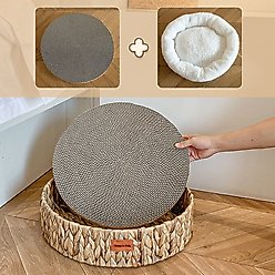 Happy & Polly Handwoven Natural Grass Cat Bed, Scratcher