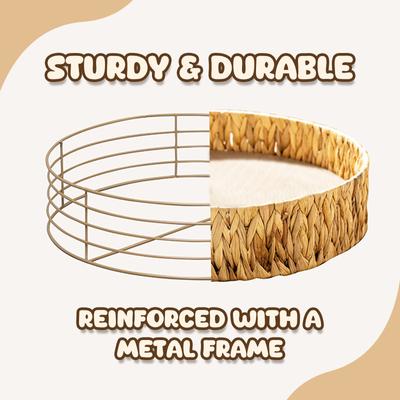 Show full view: Happy & Polly Handwoven Natural Grass Cat Bed, Scratcher slide 4 of 9