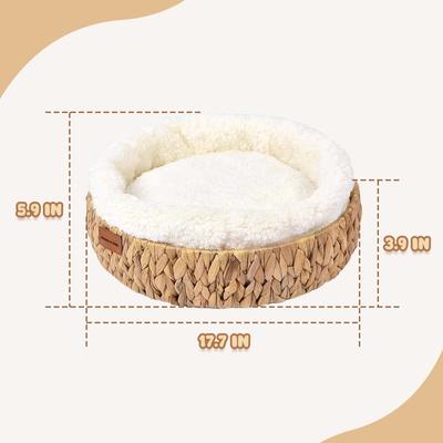 Show full view: Happy & Polly Handwoven Natural Grass Cat Bed, Cushion slide 9 of 9