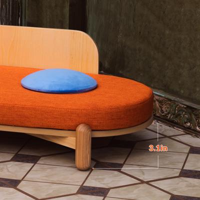 Show full view: Happy & Polly Wooden Sunset Elevated Dog & Cat Couch Bed with Removable Cover, Orange, Large slide 8 of 11