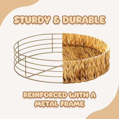 Show full view: Happy & Polly Handwoven Natural Grass Cat Bed, Cushion slide 3 of 9