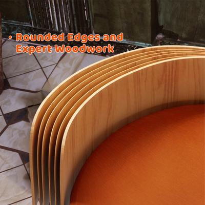 Show full view: Happy & Polly Wooden Sunset Elevated Dog & Cat Couch Bed with Removable Cover, Orange, Large slide 7 of 11