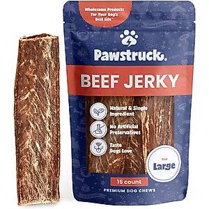 Pawstruck Joint Health Beef Jerky Dog Treats, 10-in, 15 count