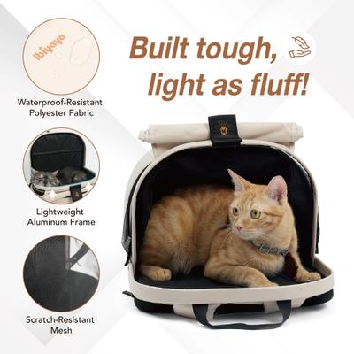 Show full view: Ibiyaya Panorama Zipper-Free Small Pet Travel Carrier, Buttermilk slide 5 of 9