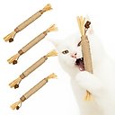 SunGrow Silvervine Teething Chew Sticks Dental Treat & Feather Cat Toy with Catnip, 5 count