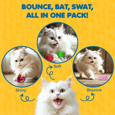 Show full view: SunGrow Colorful Bouncy Springs, Pom Pom Balls & Interactive Sprinkle Cat Toys, 30 count slide 5 of 9