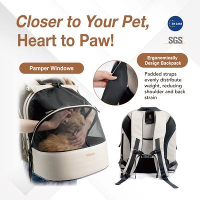 Show full view: Ibiyaya Panorama Zipper-Free Small Pet Travel Carrier, Buttermilk slide 4 of 9