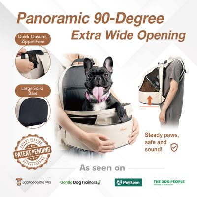 Show full view: Ibiyaya Panorama Zipper-Free Small Pet Travel Carrier, Buttermilk slide 3 of 9