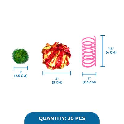 Show full view: SunGrow Colorful Bouncy Springs, Pom Pom Balls & Interactive Sprinkle Cat Toys, 30 count slide 8 of 9