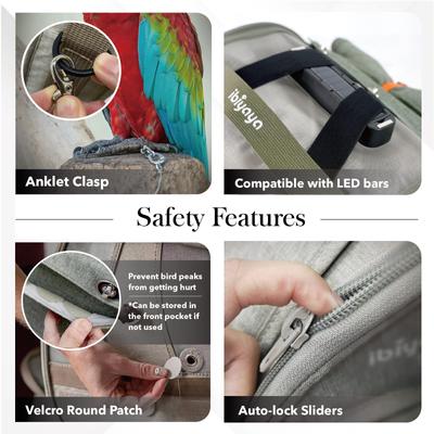 Show full view: Ibiyaya Trackpack Bird Carrier, Jungle Green, Medium slide 6 of 9