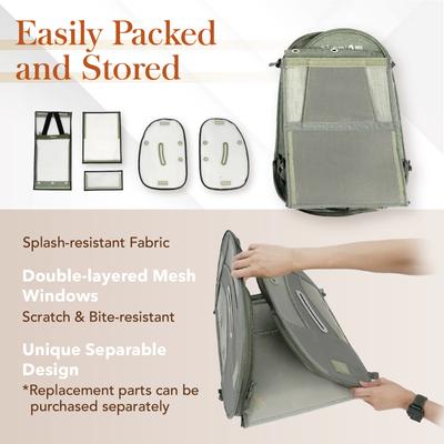 Show full view: Ibiyaya Trackpack Bird Carrier, Jungle Green, Medium slide 4 of 9