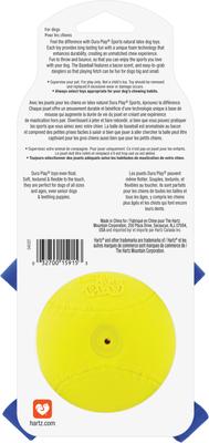 Show full view: Hartz Dura Play Sports Baseball Dog Toy, Yellow & Blue, Bacon Scented, 3 count slide 2 of 8