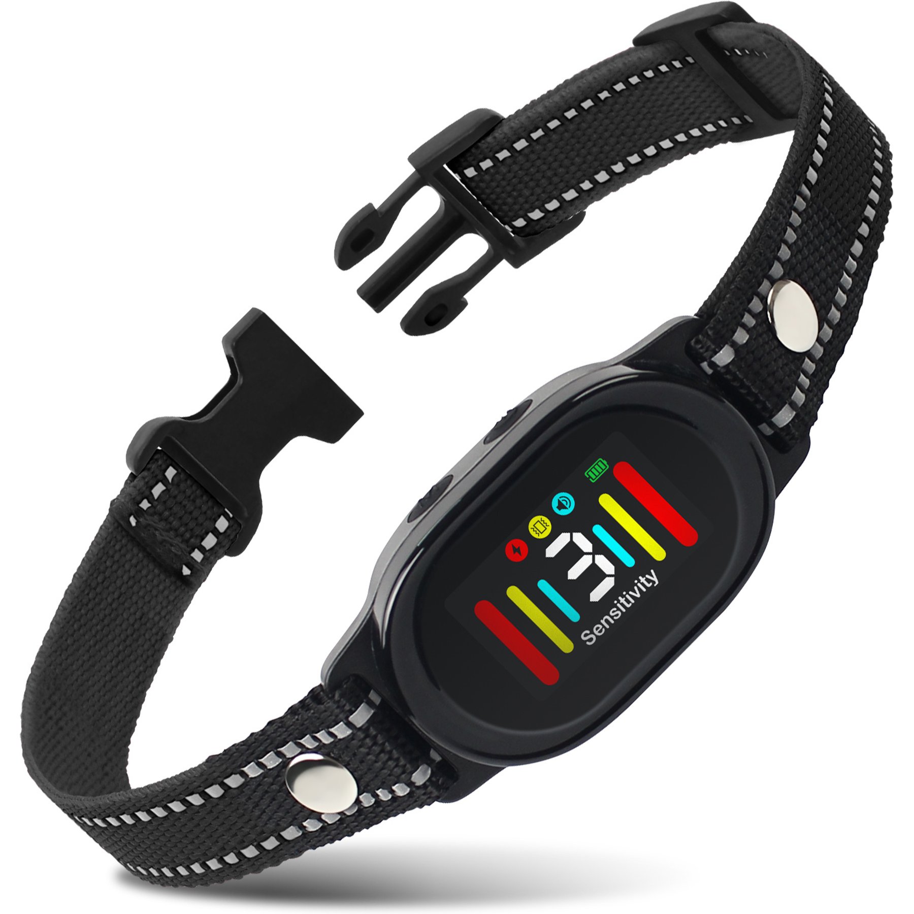 PaiPaitek PD 216 Waterproof Dog Bark Collar, Black, 27.5-in neck, 1-in wide