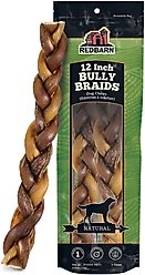 Redbarn Naturals Braided Bully Sticks 12" Dog Treats, 2 count