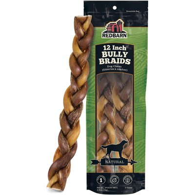 Redbarn Redbarn Naturals Braided Bully Sticks 12" Dog Treats, 2 count