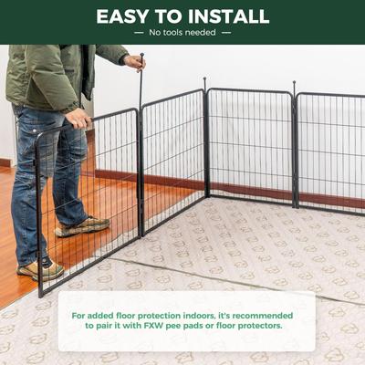 Show full view: FXW Rollick Indoor & Outdoor Dog Playpen, Black, 50-in, 8-panel slide 3 of 8