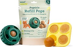 Woof Starter Pack Chicken & Peanut Butter Flavored Treats, Silicone Mold & Pupsicle Dog Toy, Small
