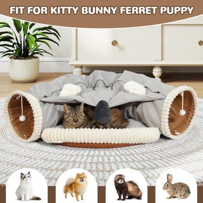 Show full view: Coziwow by Jaxpety Collapsible Cat Tunnel Bed, Grey slide 9 of 11