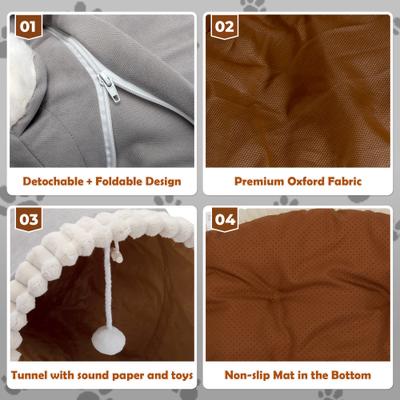 Show full view: Coziwow by Jaxpety Collapsible Cat Tunnel Bed, Grey slide 5 of 11