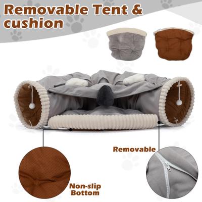 Show full view: Coziwow by Jaxpety Collapsible Cat Tunnel Bed, Grey slide 4 of 11