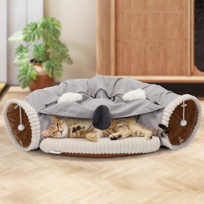 Show full view: Coziwow by Jaxpety Collapsible Cat Tunnel Bed, Grey slide 3 of 11