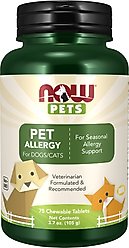 NOW Pets Pet Allergy Dog & Cat Supplement, 75 count